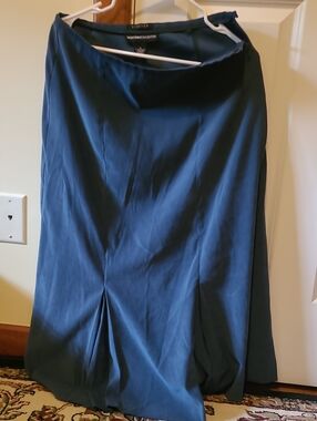 Norton McNaughton Blue, Aqua Maxi Skirt with Front Pleats